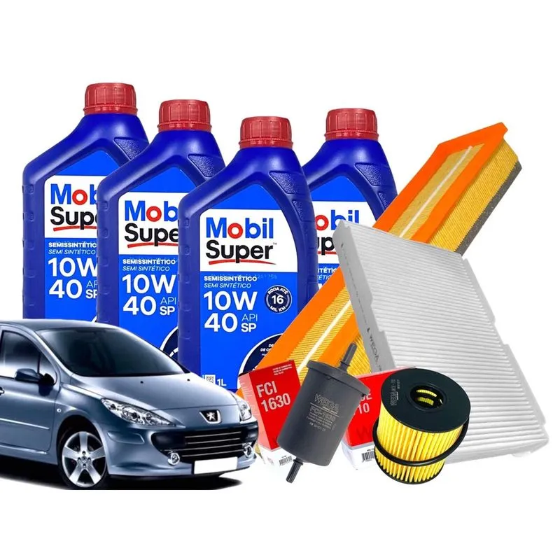 Kit Revisão Peugeot 307 1.6 16v Flex 2006/... mobil / fram / wega