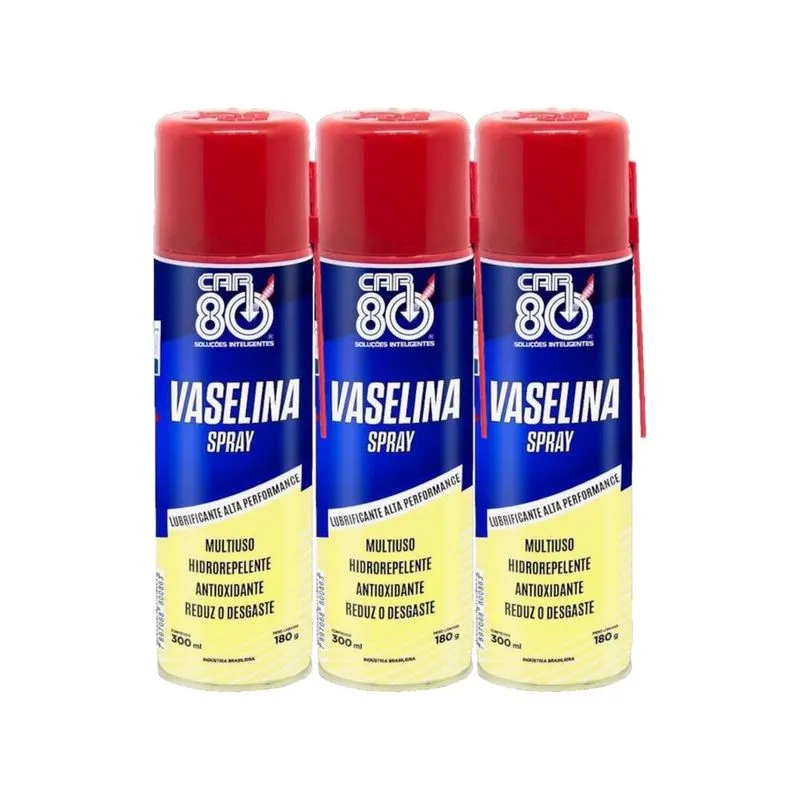 Car 80 Vaselina Spray Lubrificante Alta Performance - 3 Unid