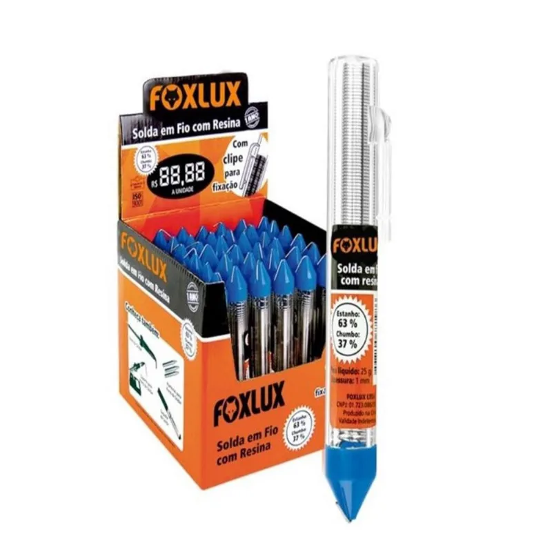 Kit 20 Solda Carretel Estanho com Resina foxlux