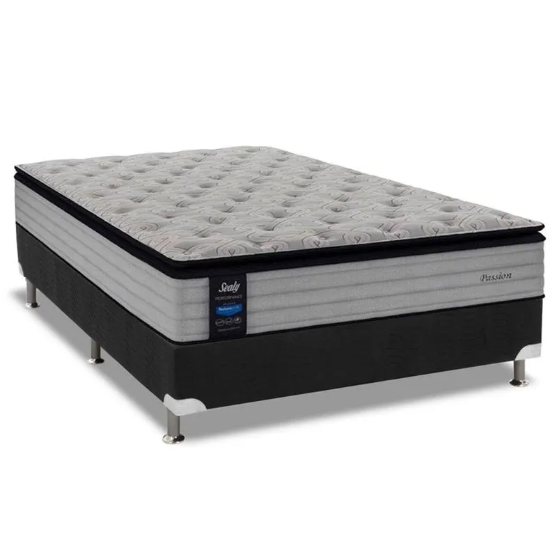 Conjunto:Colchão Sealy Posturepedic Titanium Passion +Cama Box Universal Casal 138