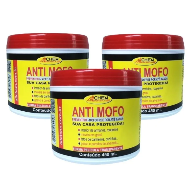 Kit 3 Anti Mofo Preventivo Por Até 3 Anos 450ml