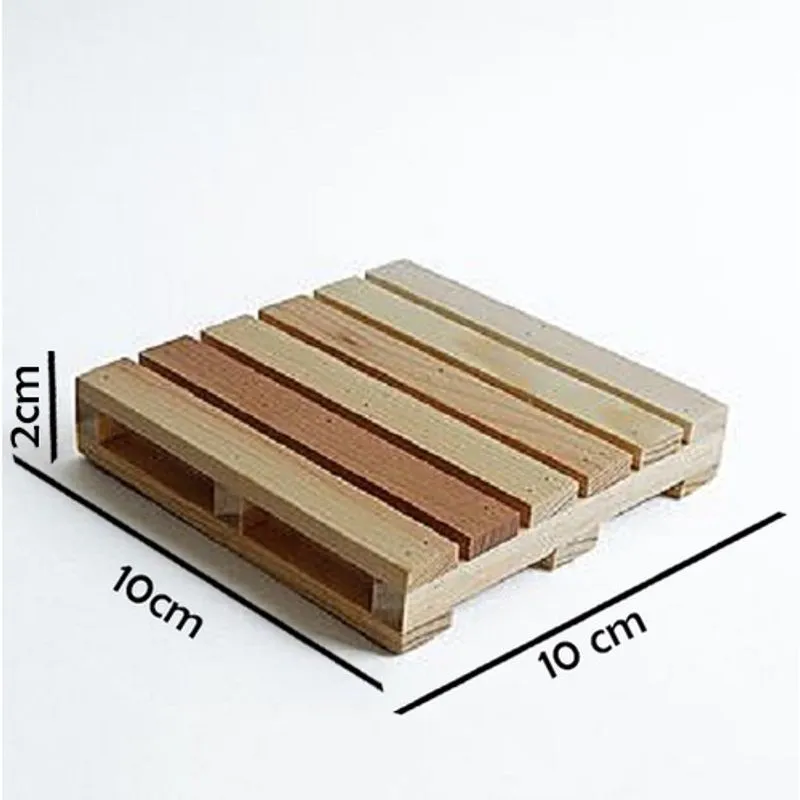 Porta Copo Mini Pallet De Madeira Maciça Kit 6 Peças