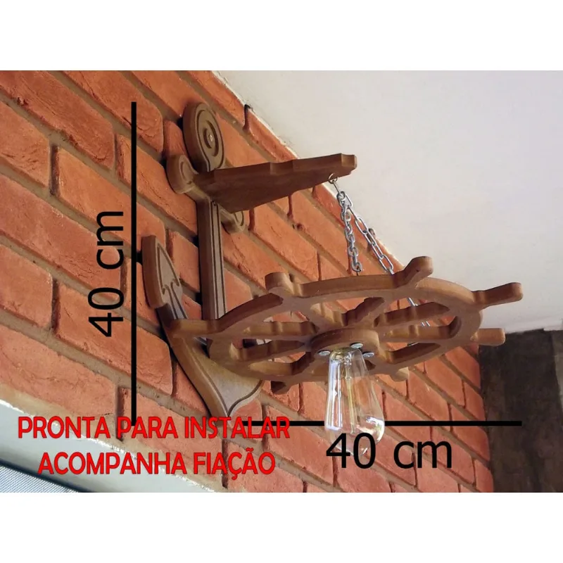Arandela Luminária Lustre Leme De Navio Rustico 110/220v