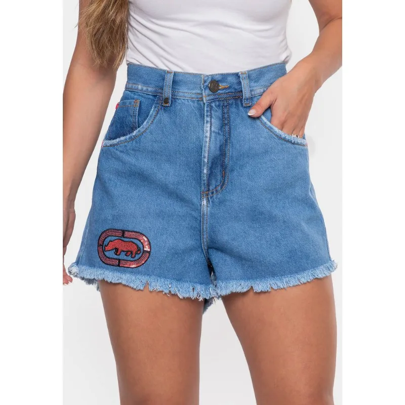 Shorts Ecko Feminino Confort Azul - 40