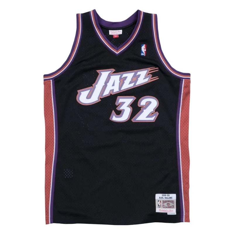 Regata Mitchell & Ness Swingman Jersey Utah Jazz 1998-99 Karl Malone Preta - G