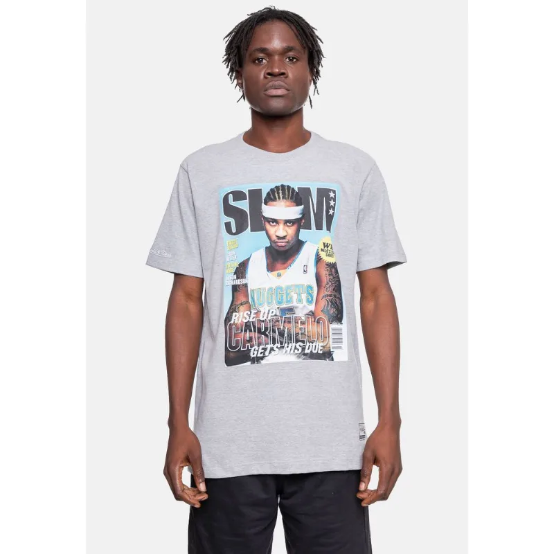 Camiseta Mitchell & Ness Slam Carmelo Anthony Cinza Mescla - M