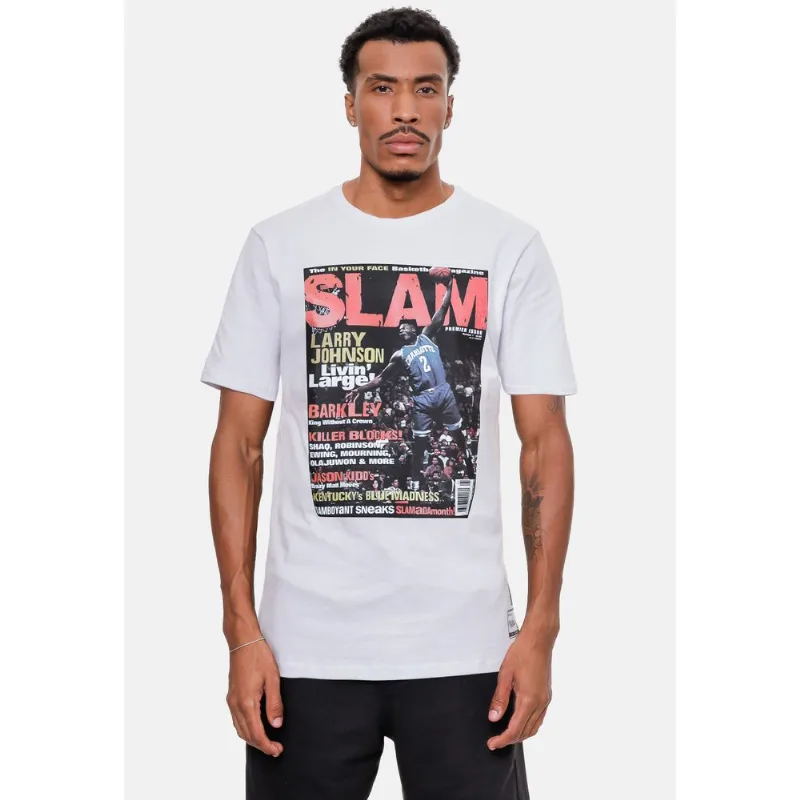 Camiseta Mitchell & Ness Slam Larry Johnson Branca - G