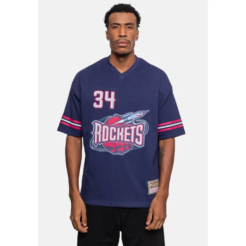 Camiseta Mitchell & Ness Oversize Houston Rockets Azul Marinho - G