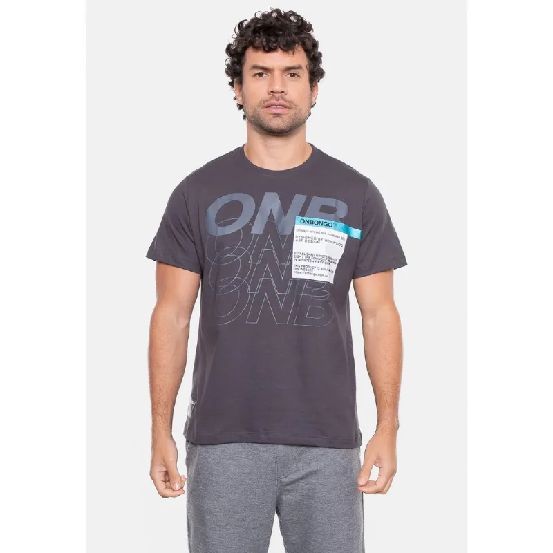 Camiseta Onbongo Estampada Blue Grafite(Chumbo) - G