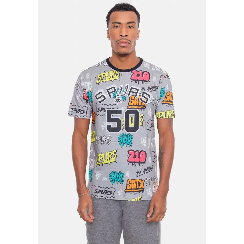 Camiseta Mitchell & Ness Name And Number David Robinson Cinza Mescla - GG