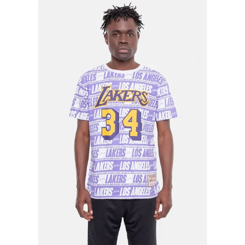 Camiseta Mitchell & Ness Especial Los Angeles Lakers Shaquille O'Neal Roxa - P