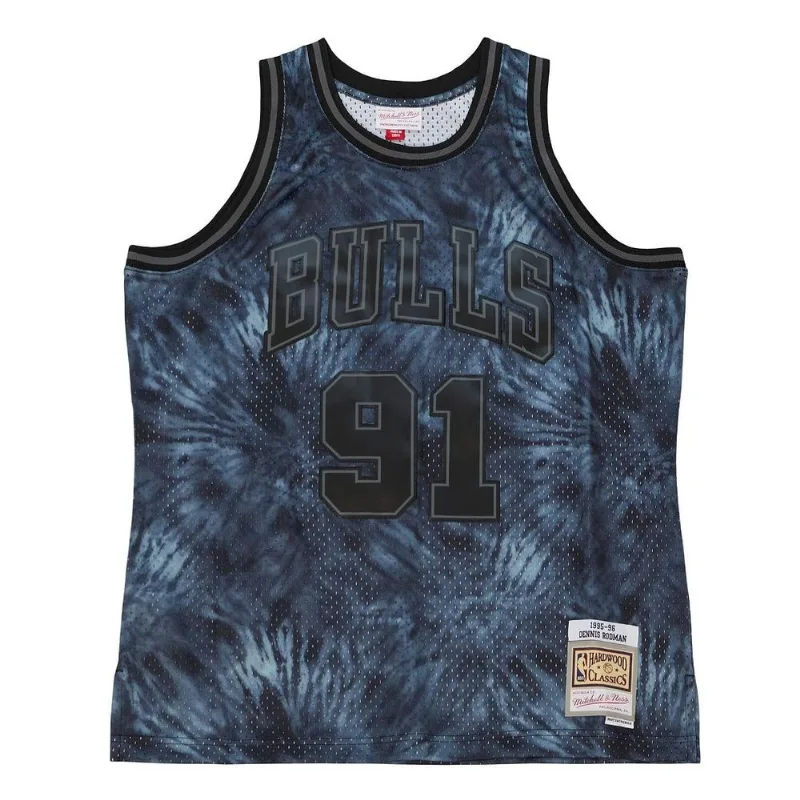 Regata Mitchell & Ness Black Tie Swingman Jersey Chicago Bulls 1995-96 Dennis Rodman Preta - XGG