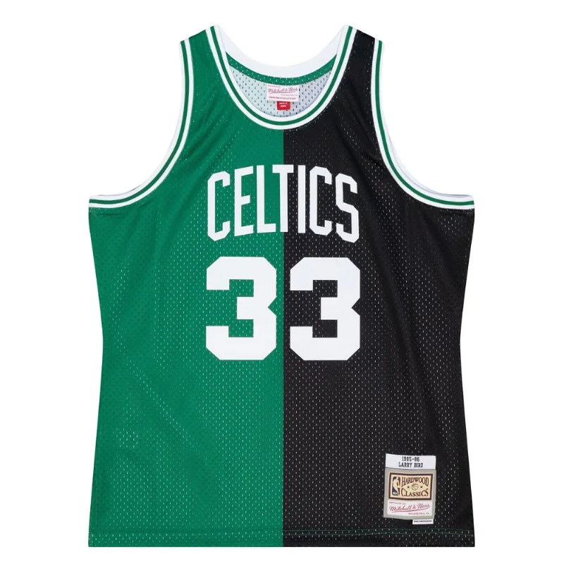 Regata Mitchell & Ness Split Swingman Jersey Boston Celtics 1985-86 Larry Bird Preta - GG