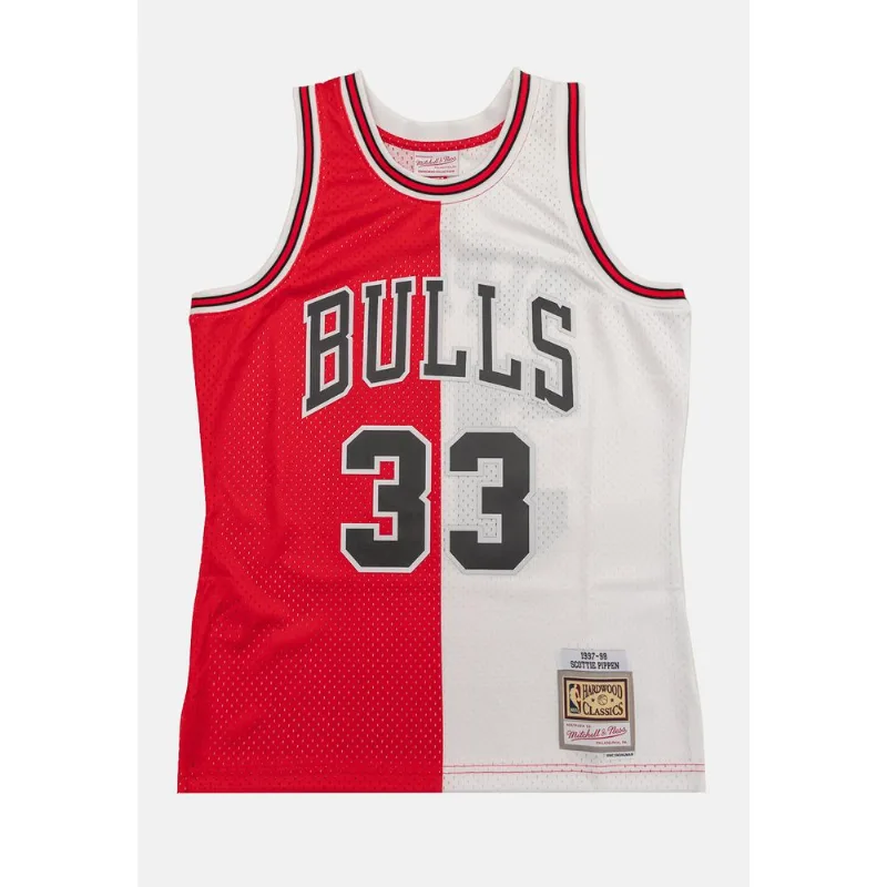 Regata Mitchell & Ness Split Swingman Jersey Chicago Bulls 1997-98 Scottie Pippen Vermelha - M