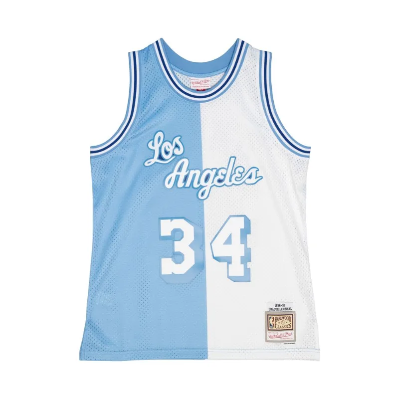 Regata Mitchell & Ness Split Swingman Jersey Los Angeles Lakers 1996-97 Shaquille O'Neal Azul - G