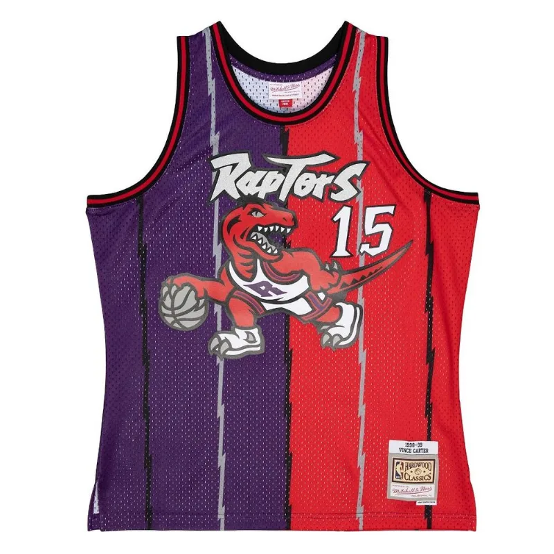 Regata Mitchell & Ness Split Swingman Jersey Toronto Raptors 1998-99 Vince Carter Roxa - G