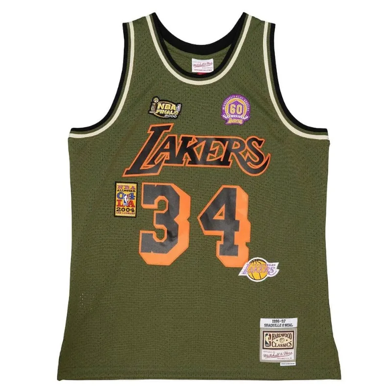 Regata Mitchell & Ness Flight Swingman Jersey Los Angeles Lakers 1996-97 Shaquille O'Neal Verde - XGG