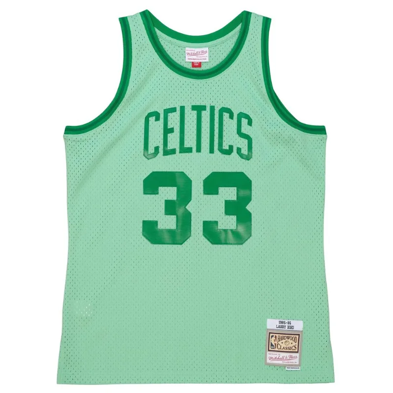 Regata Mitchell & Ness Space Knit Swingman Jersey Boston Celtics 1985-86 Larry Bird Verde - GG
