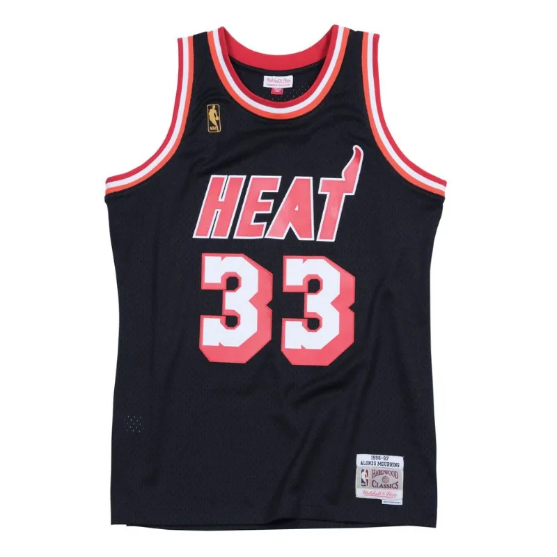 Regata Mitchell & Ness Swingman Jersey Miami Heat 1996-97 Alonzo Mourning Preta - P