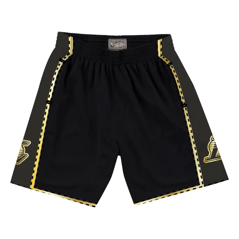 Shorts Mitchell & Ness Swingman Black Gold Los Angeles Lakers Preta Regata Mitchell & Ness Swingman Black Shorts Los Angeles Lakers Preta - GG