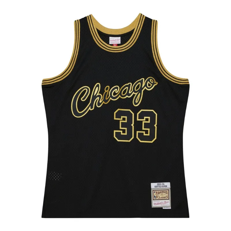 Regata Mitchell & Ness Black Gold Swingman Jersey Chicago Bulls 2003-04 Scottie Pippen Preta - M