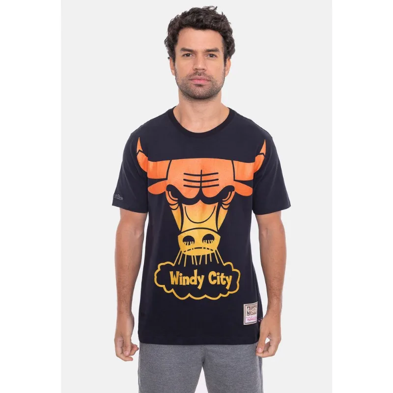 Camiseta Mitchell & Ness Flames Preta - G