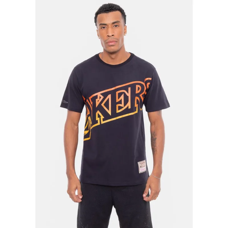 Camiseta Mitchell & Ness Flames Los Angeles Lakers Preta - G