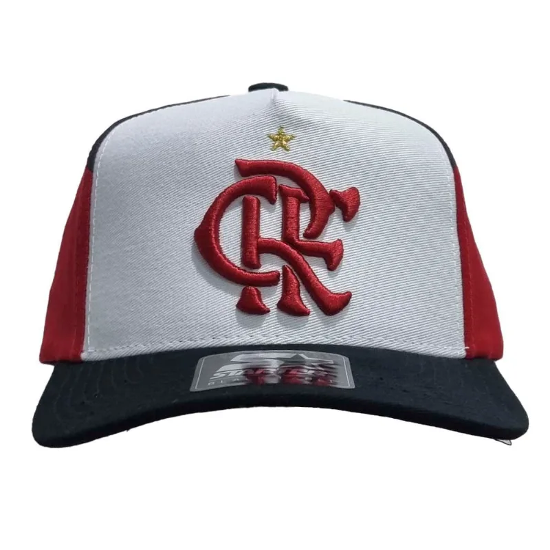 Boné Flamengo Aba Curva Fla 81 Preto/Branco/Vermelho Starter Branco Único