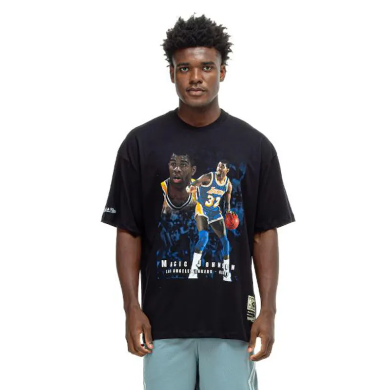 Camiseta Mitchell &amp; Ness Masculina Los Angeles Lakers Cards