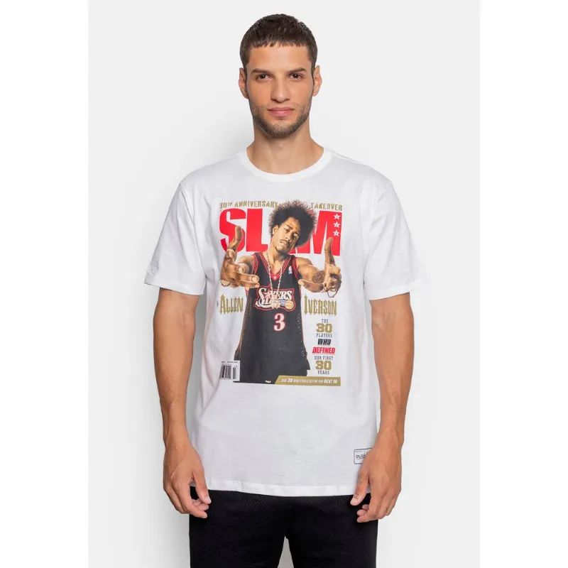 Camiseta Mitchell & Ness Especial Slam Allen Iverson Philadelphia 76ers Branca - P