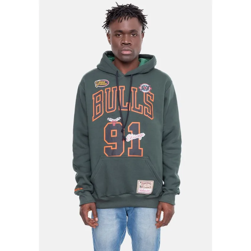 Moletom Mitchell & Ness Canguru Fechado Chicago Bulls Dennis Rodman Verde militar - P