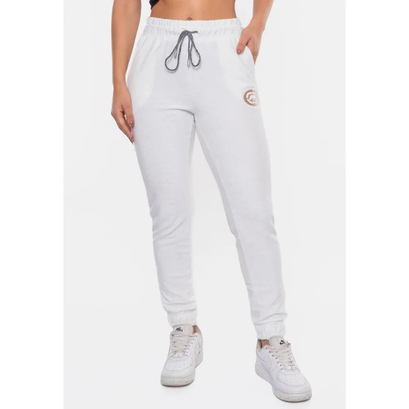 Calça Ecko Moletom Zip Off White - M