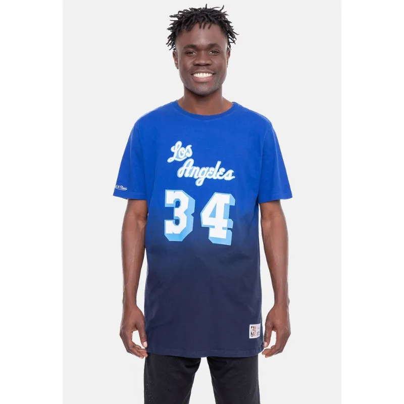 Camiseta Mitchell & Ness Tie Dye Los Angeles Lakers Shaquille O'Neal Azul - M