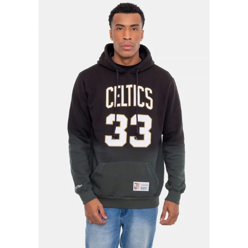 Moletom Mitchell & Ness Canguru Fechado Preta Com Verde - GG