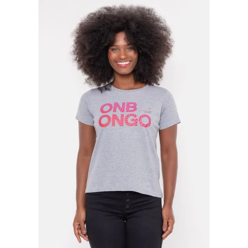 Camiseta Onbongo Feminina Slices Cinza Mescla - P