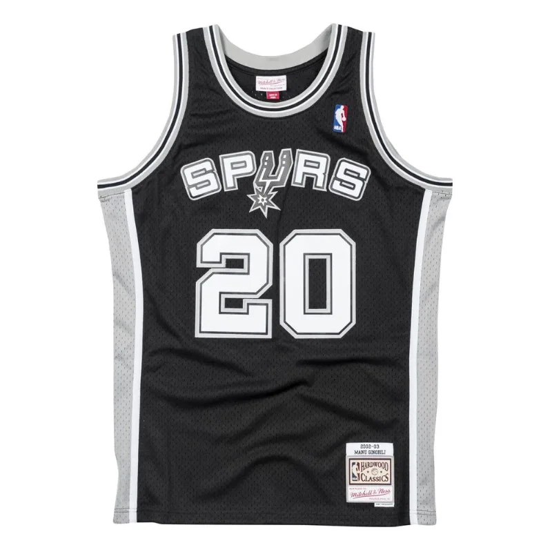 Regata Mitchell & Ness Swingman Jersey San Antonio Spurs 2002-03 Manu Ginobili Preta - XGG