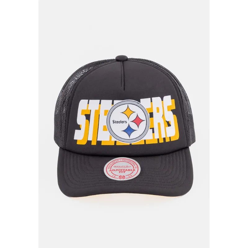 Boné Mitchell & Ness NFL Aba Curva Steelers Preta - ÚNICO