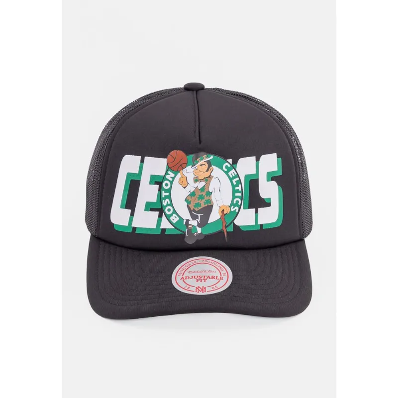 Boné Mitchell & Ness Aba Curva Boston Celtics Preta - ÚNICO