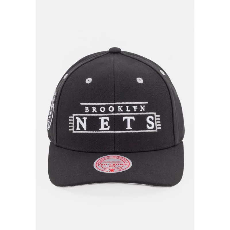 Boné Mitchell & Ness Aba Curva Brooklyn Nets Preta - ÚNICO