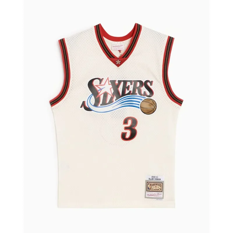 Regata Mitchell & Ness Road Swingman Jersey Philadelphia 76ers 2000-01 Allen Iverson Off White - P