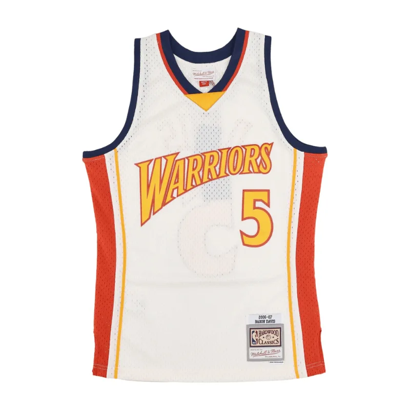Regata Mitchell & Ness Team Color Swingman Hardwood Jersey Golden State Warriors 2006-07 Baron Davis Off White - Plus M