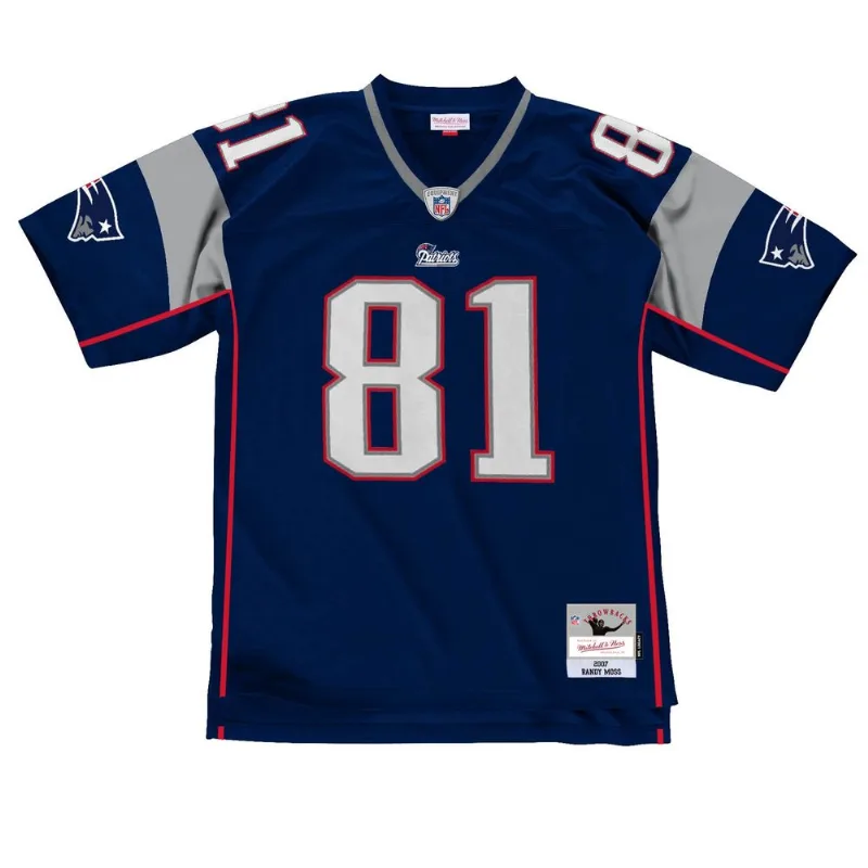Camisa Mitchell & Ness NFL Legacy Jersey New England Patriots 2007 Randy Moss Azul Marinho Regata Mitchell & Ness NFL Legacy Jersey New England Patriots 2007 Randy Moss Azul Marinho - M