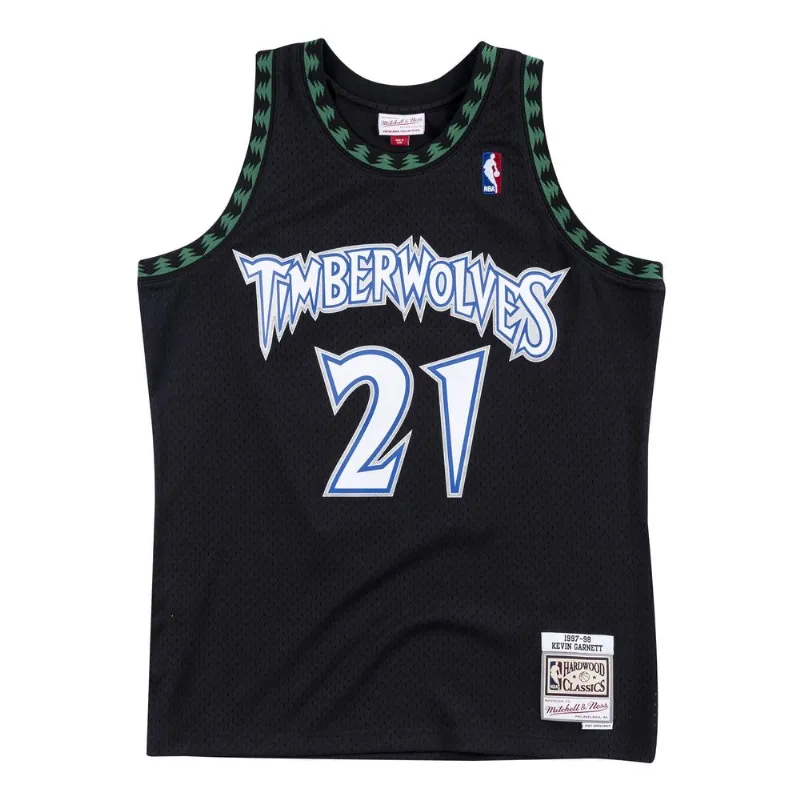 Regata Mitchell & Ness Alternate Swingman Jersey Minnesota Timberwolves 1997-98 Kevin Garnett Preta - Plus P