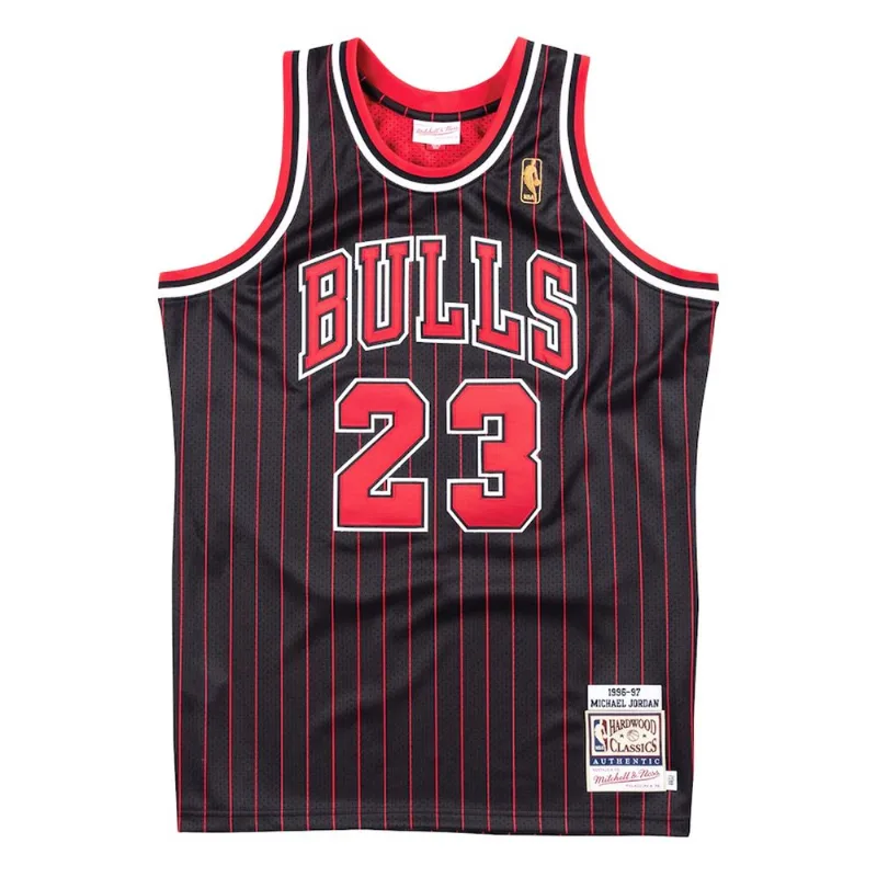 Regata Mitchell & Ness Authentic Jersey Chicago Bulls Alternate 1996-97 Michael Jordan Preta Regata Mitchell & Ness NBA Authentic Alterna Preta - L