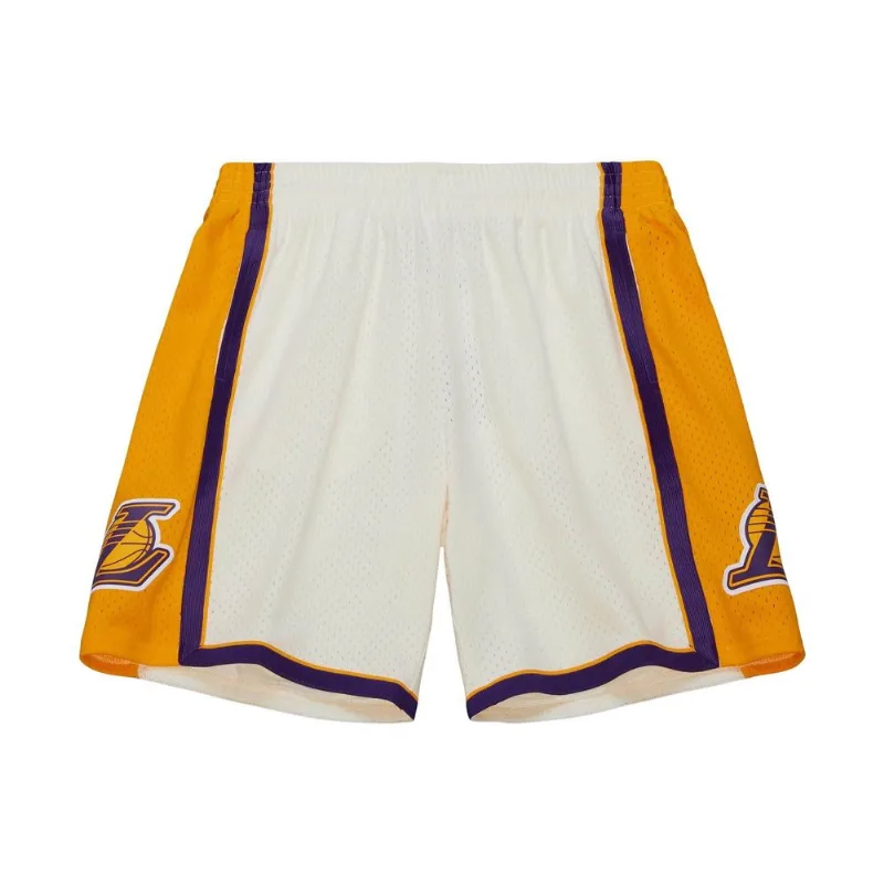 Shorts Mitchell & Ness Cream Swingman Los Angeles Lakers 2009 Branco - P