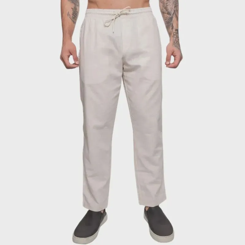 Calça Masculina HD Lines Linho Natural Off White H0030