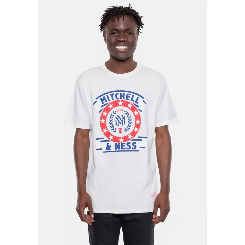 Camiseta Mitchell & Ness Estampada Natural Off White - M