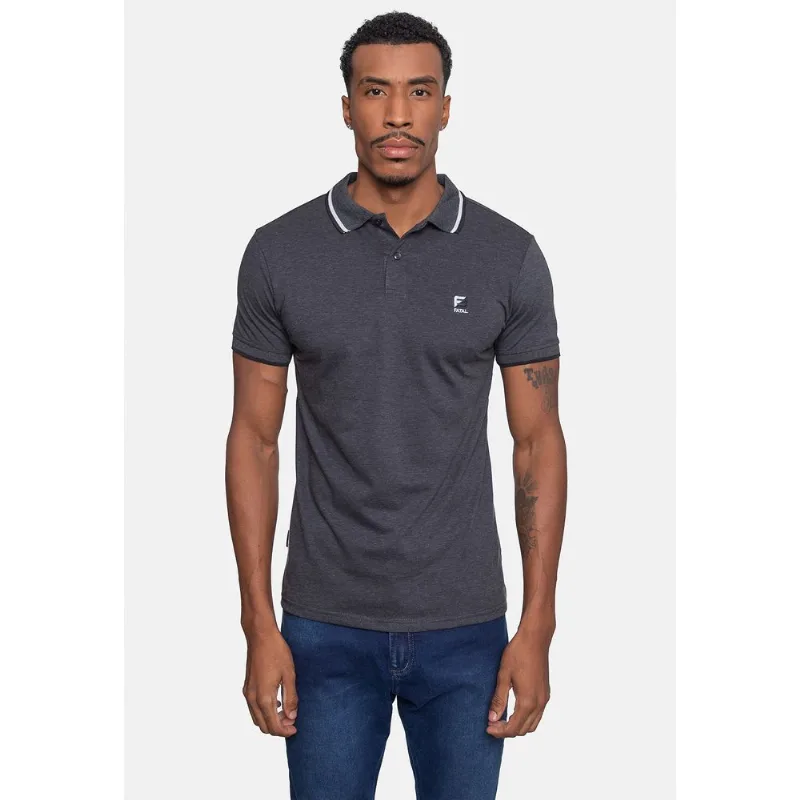 Camisa Polo Fatal Piquet Masculina Preta Mescla - M