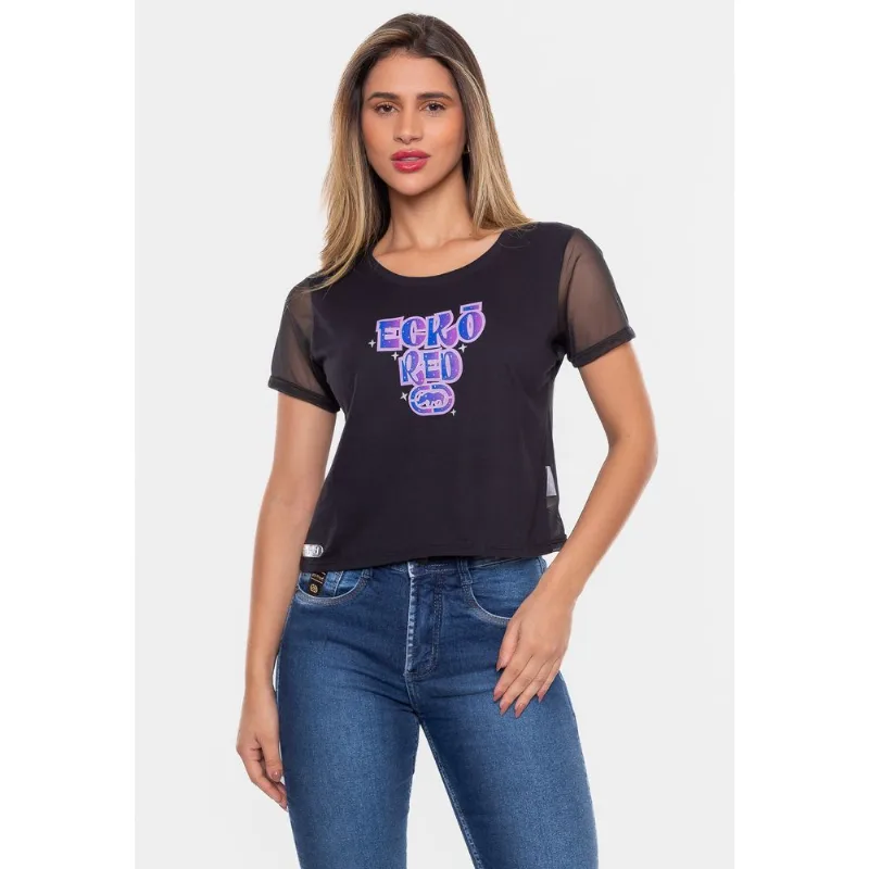 Cropped Ecko Feminina Elu Preta - P