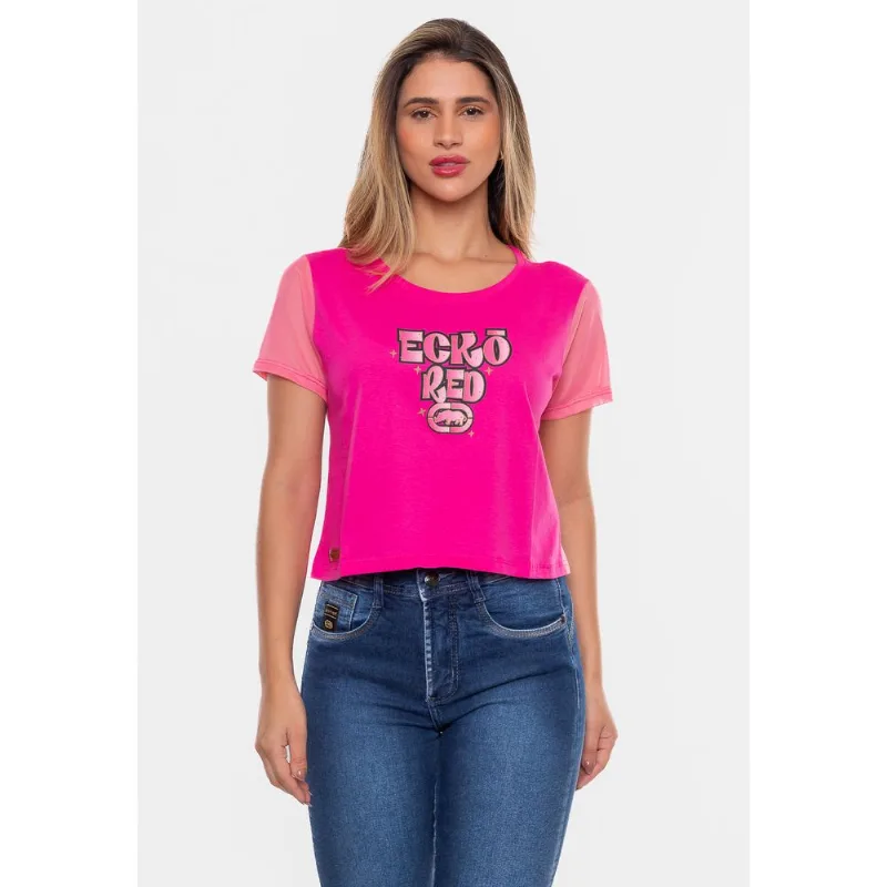 Cropped Ecko Feminina Elu Pink - M